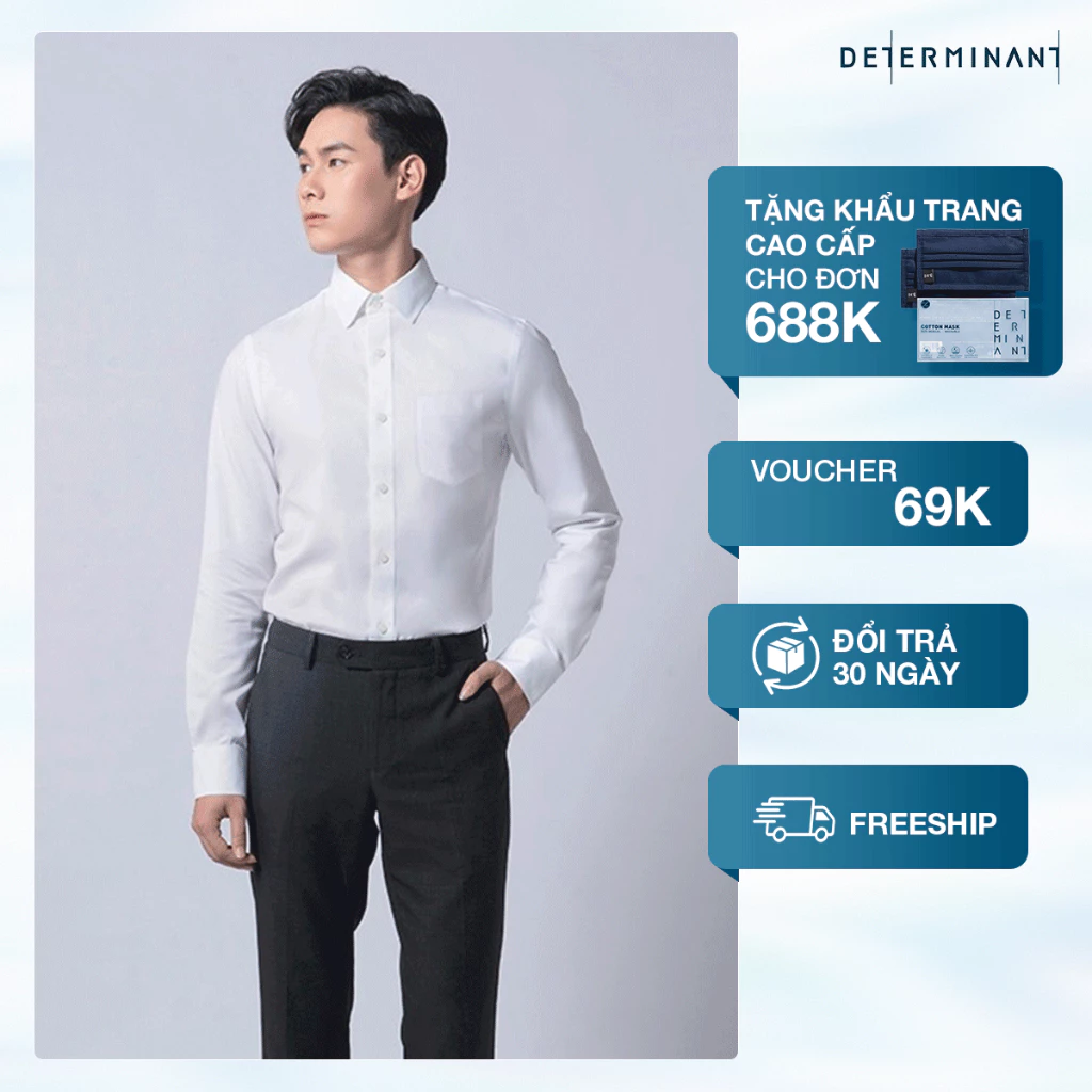 (Voucher 125k) Áo sơ mi nam Oxford Tay dài 203-01