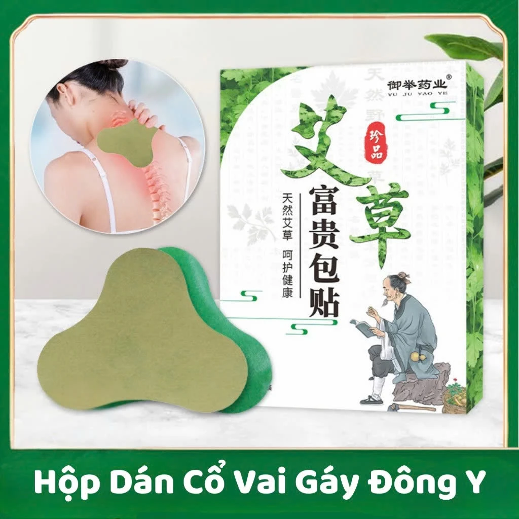 Hộp 12 Miếng Dán Ngải Cứu Giảm Mỏi Cổ Vai Gáy, Cao Dán Xương Khớp Giảm Nhức Mỏi Hiệu Quả