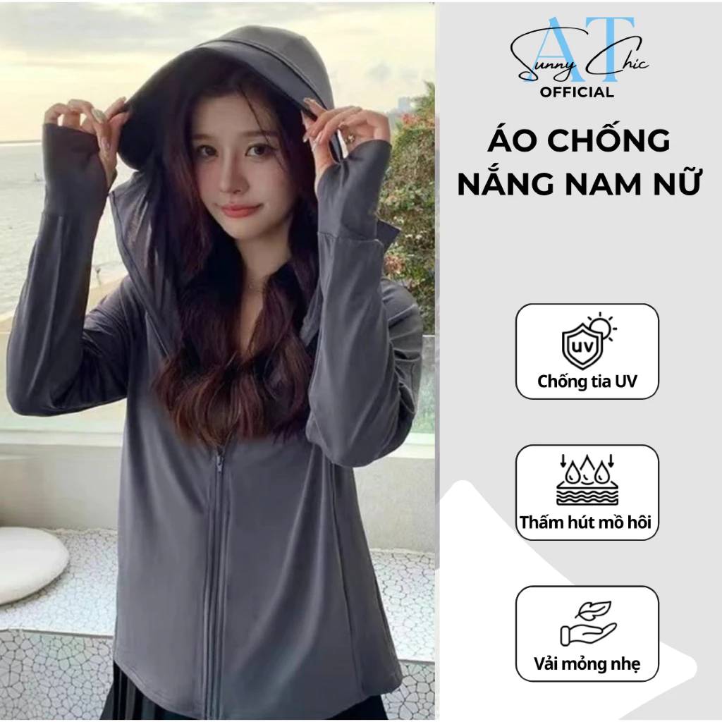 Áo chống nắng 2 LỚP nam nữ SUNNYCHIC chất thun lạnh co giãn thoáng mát