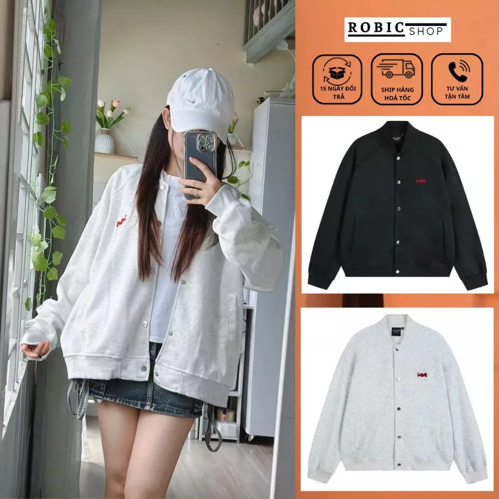 Áo khoác nam thêu chữ M phong cách, Áo bomber thời trang unisex chất nỉ 2 da hottrend-SCRAT
