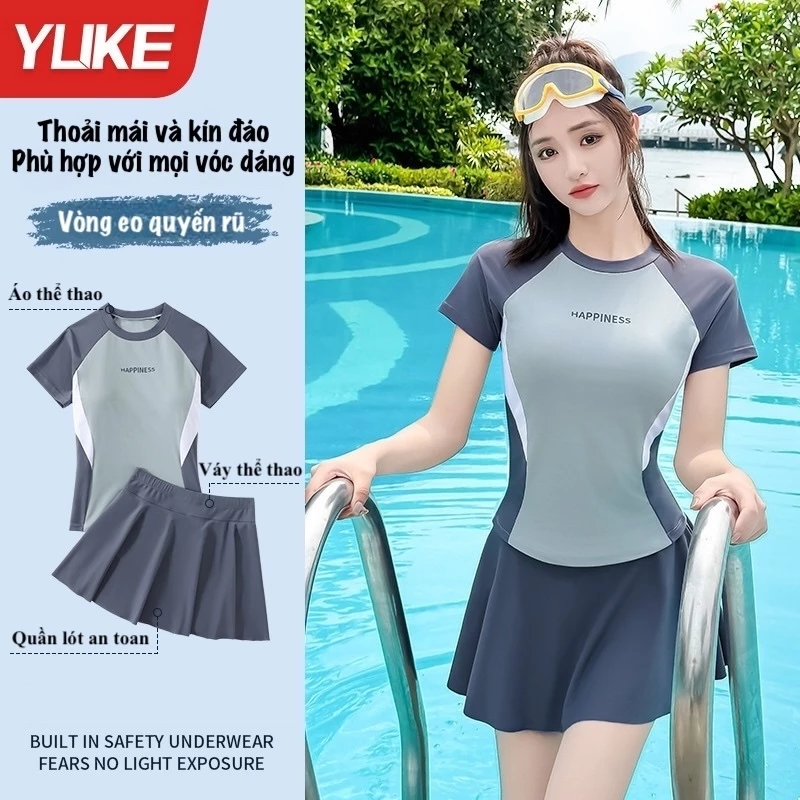 Bộ đồ bơi nữ 2 mảnh YUKE 28001 - quần đùi chống lộ - nhập khẩu chính hãng
