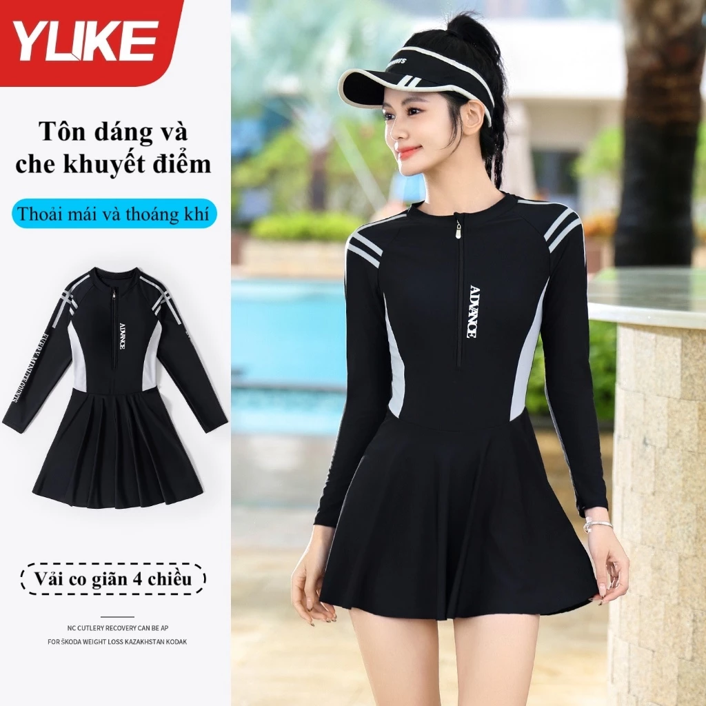 Bộ đồ bơi nữ dài tay 1 mảnh YUKE 8548 - nhập khẩu chính hãng
