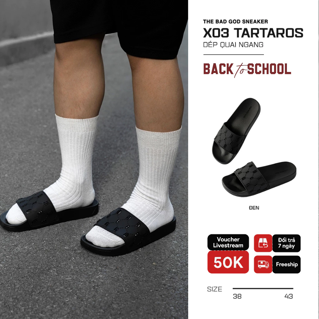 Dép quai ngang slipper The Bad God Tartaros đế CVC chống trơn trượt