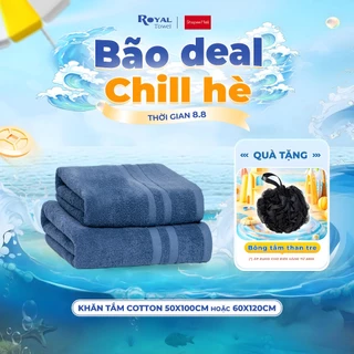 Khăn Tắm Royal Towel 50x100cm, 60x120cm 100% Cotton Mềm Mại, Thấm Hút, Kháng Khuẩn