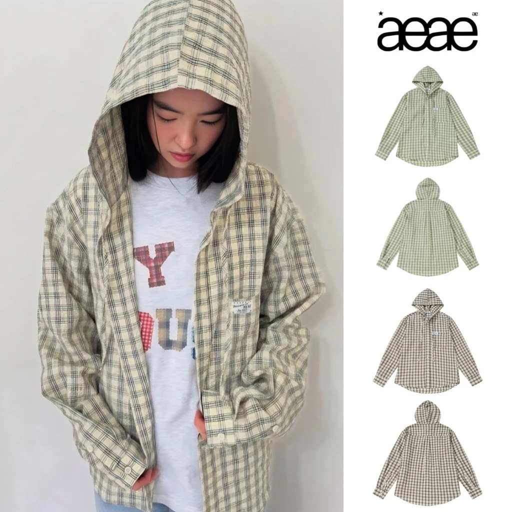 Hàn Quốc aeae áo sơ mi phong cách Vintage sub dài tay áo áo khoác phụ nữ trùm đầu lỏng lẻo giải trí đầu mùa thu phong cá