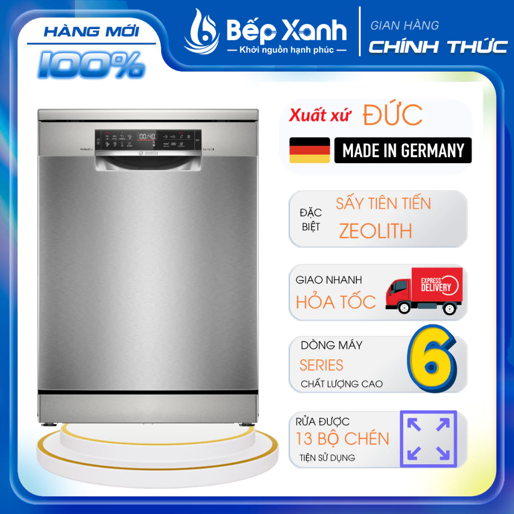 Tặng Chảo 2.690.000đ | Máy rửa chén Bosch series 6 SMS6ZCI00P/SMS6ZCI02P, nhập khẩu Đức sấy zeolith
