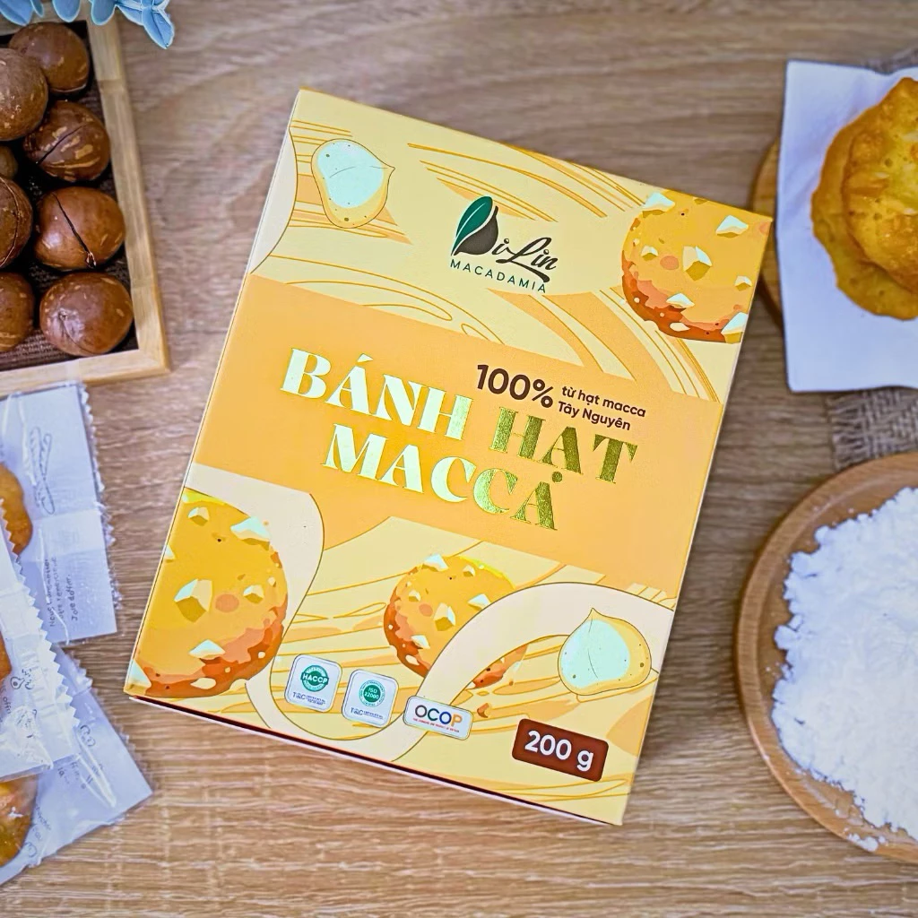 Bánh Ngói Hạt Macca DiLin – Ít Ngọt, Ăn Kiêng, Healthy Snack, Macca Lâm Đồng