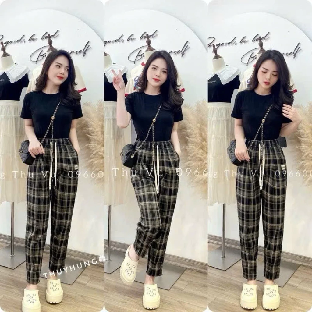 [VẢI ĐẸP] Quần Baggy Kẻ Sọc Caro 2 Màu Nâu-Đen Chất Umi Mềm Mịn Cao Cấp