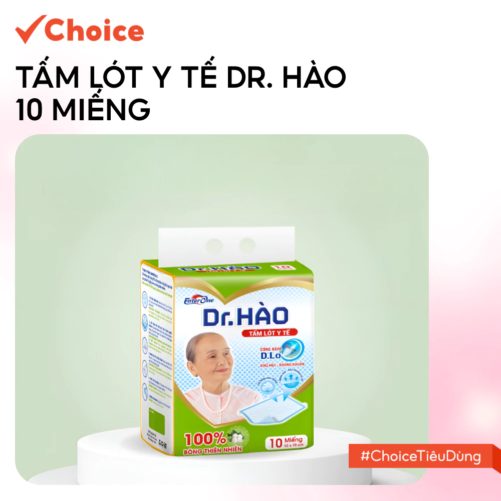 [Choice] Tấm Lót Y Tế Enterone Enter Việt Nam FM1-0676-92, 10 Miếng, Kích Thước 52*70cm