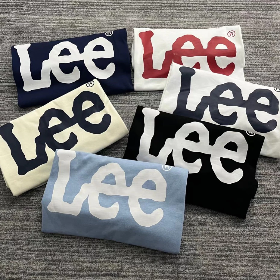 Hàn Quốc Lee ngắn tay áo cổ điển logo lỏng lẻo vòng cổ cotton ngắn tay áo T-shirt ngắn nam và nữ đồng thời áo giản dị ng