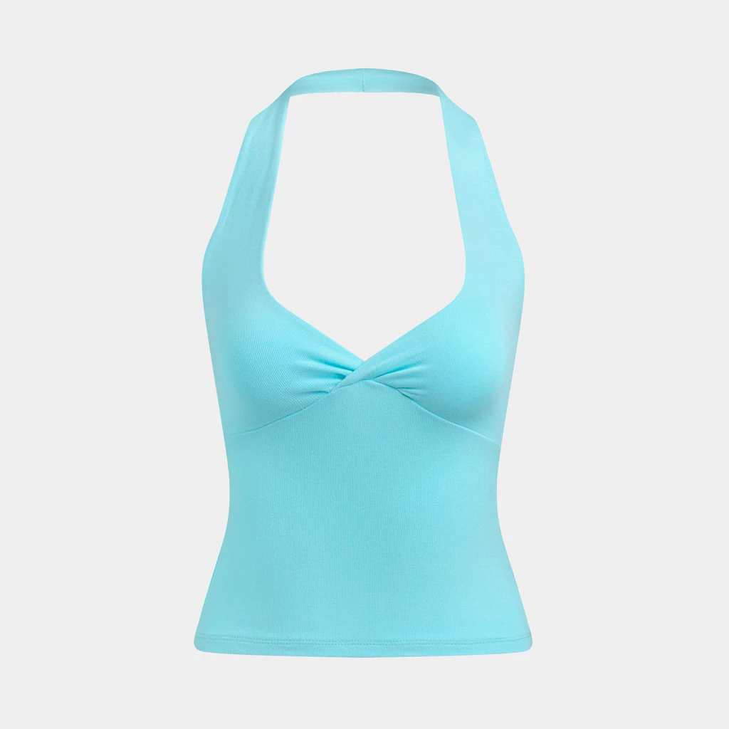 ( RUCHED HALTER -TOP) Áo yếm hở lưng chiếc eo, tôn vòng một chất liệu thoáng mát mùa hè | BAHYCHIC