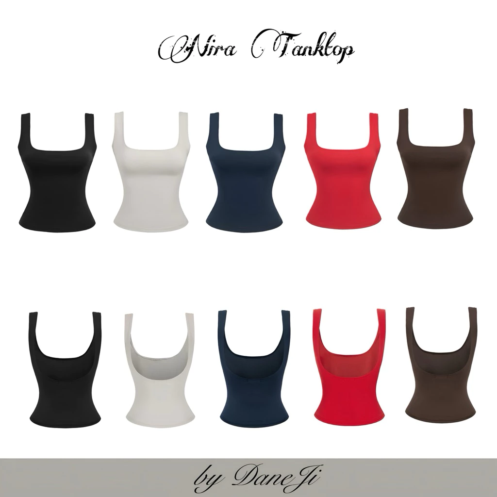 [ NIRA TANKTOP ] Áo poly ôm body cổ vuông 2 dây định hình eo nhẹ nhàng | BY DANEJI