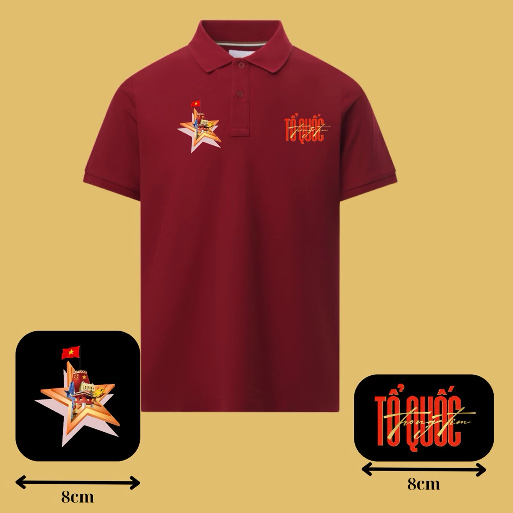 ÁO POLO KỶ NIỆM  NGÀY QUỐC KHÁNH 2/9 - TỔ QUỐC TRONG TIM - Viễn Phát Uniform