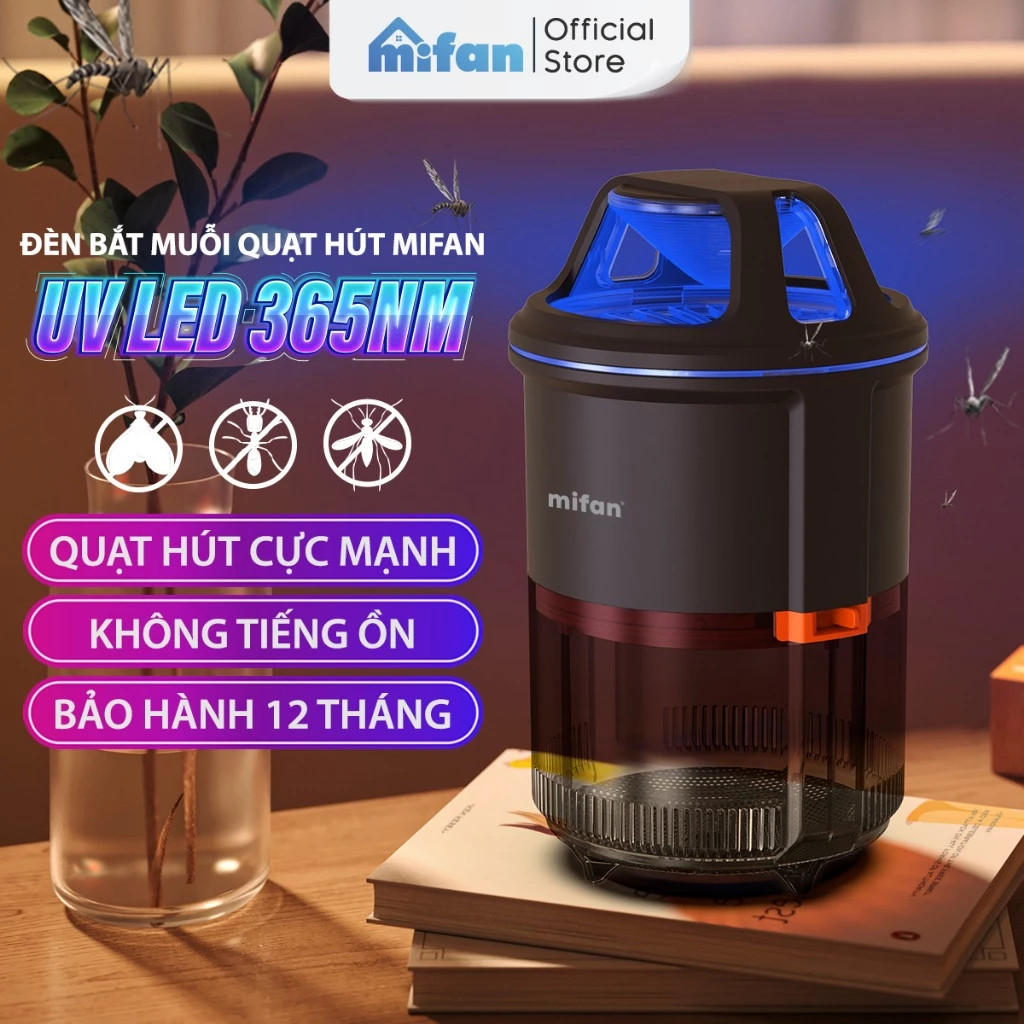 Đèn Bắt Muỗi Thông Minh UV-LED MIFAN - Quạt Hút Siêu Mạnh, Êm Ái, Không Tiếng Ồn  - Bẫy ruồi, bắt bọ, diệt côn trùng