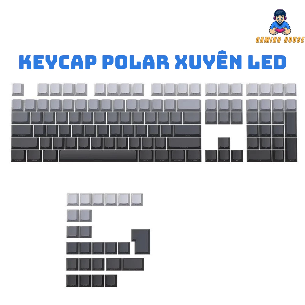 Full các bộ Keycap xuyên led POLARIS, NINJA, GRADIENT mặt trên, side print profile CHERRY PBT siêu đẹp
