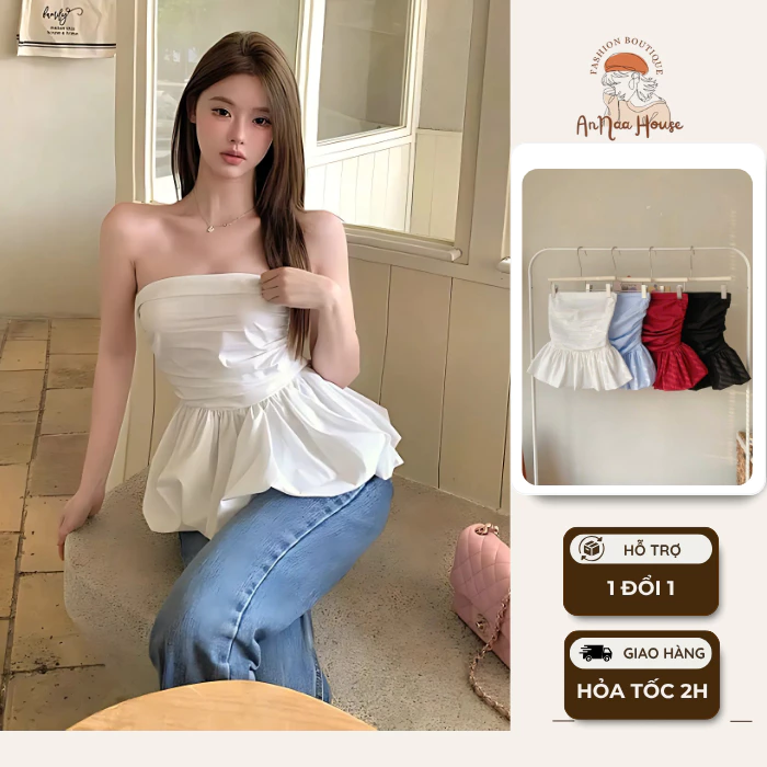 Áo quây cúp ngực ANNAHOUSE áo quây bí áo kiểu đẹp cho nữ
