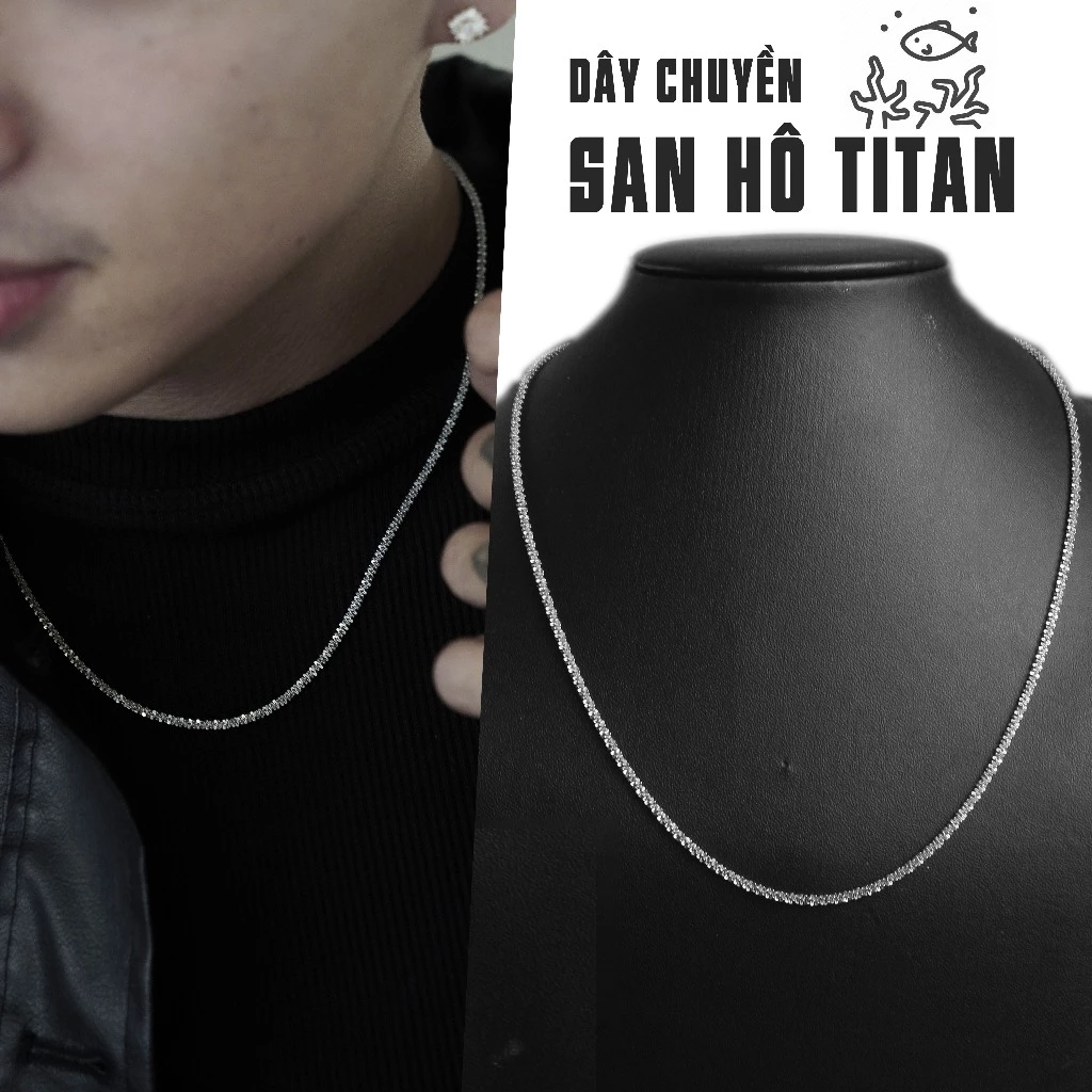 Dây chuyền ODIN lụa San Hô Thép Titan 316L - Thiết kế bông xù unisex-Bảo hành 12 tháng tặng kèm box ODIN