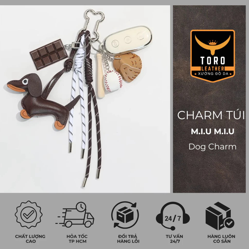 CHARM DOG M.I.U M.I.U (Hàng có sẵn HCM) - Charm túi xách hot trend 2025