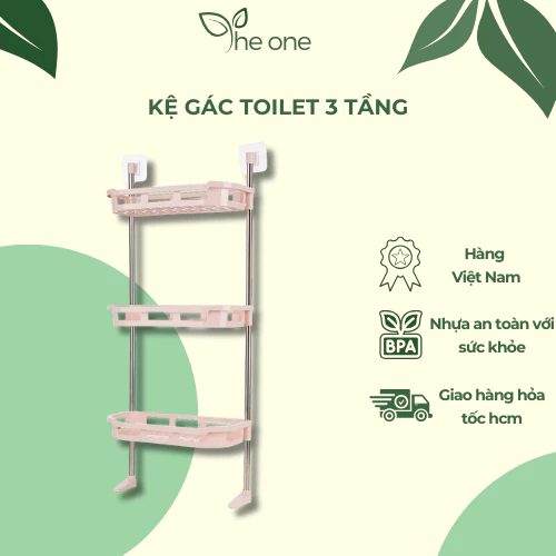 Kệ gác toilet 3 Tầng Hokori. Thiết kế tiện dụng, nhựa bền đẹp, inox chống gỉ. Kệ nhà tắm cao cấp. Kệ đựng đồ nhà vệ sinh