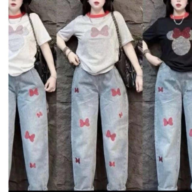 [Giá mở bánjQuần bò jean fom dáng baggy hoạ tiết thêu dập nổi chất bò mềm fom dáng trẻ trung