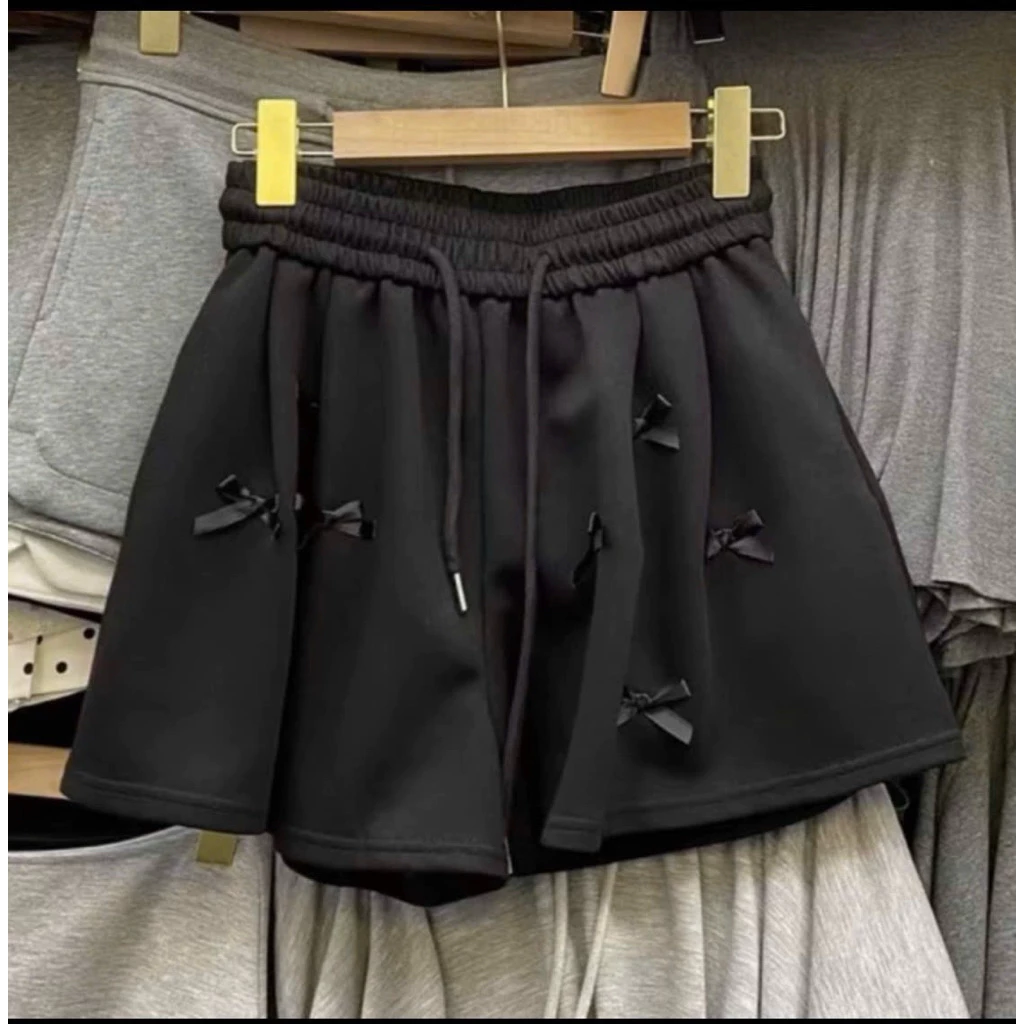 Quần đùi nữ ,short nữ cạp chun rút đính nơ 38-58kg có túi