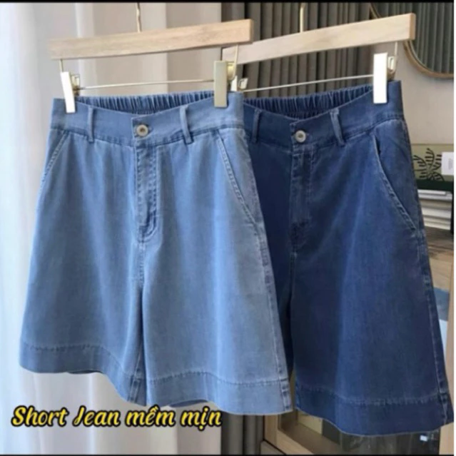 M18 Quần jeans giấy short cạp cao 1 cúc trước khoá sau chun vải mềm mát và thoải mái