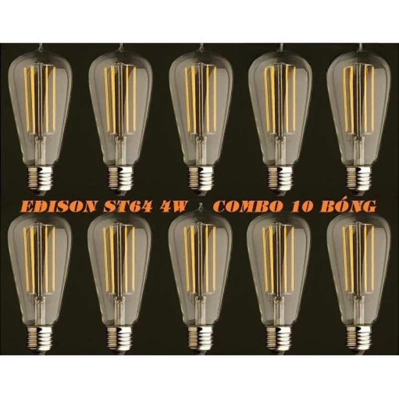 Combo 10 bóng đèn Edison ST64 E27
