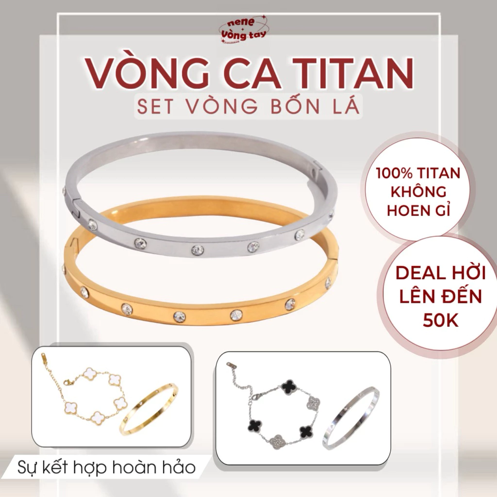 [TẶNG HỘP]Vòng Tay Elip Ca Nene titan xinh đẹp- vòng dày 4mm và 6mm có hai màu