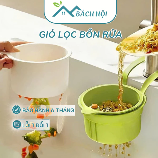 [BH 1 Đổi 1] Rổ Treo Bồn Rửa Đa Năng Lọc Rác Thức Ăn, Rổ Lọc Rác Giỏ thoát nước nhanh Có Nút Nhấn