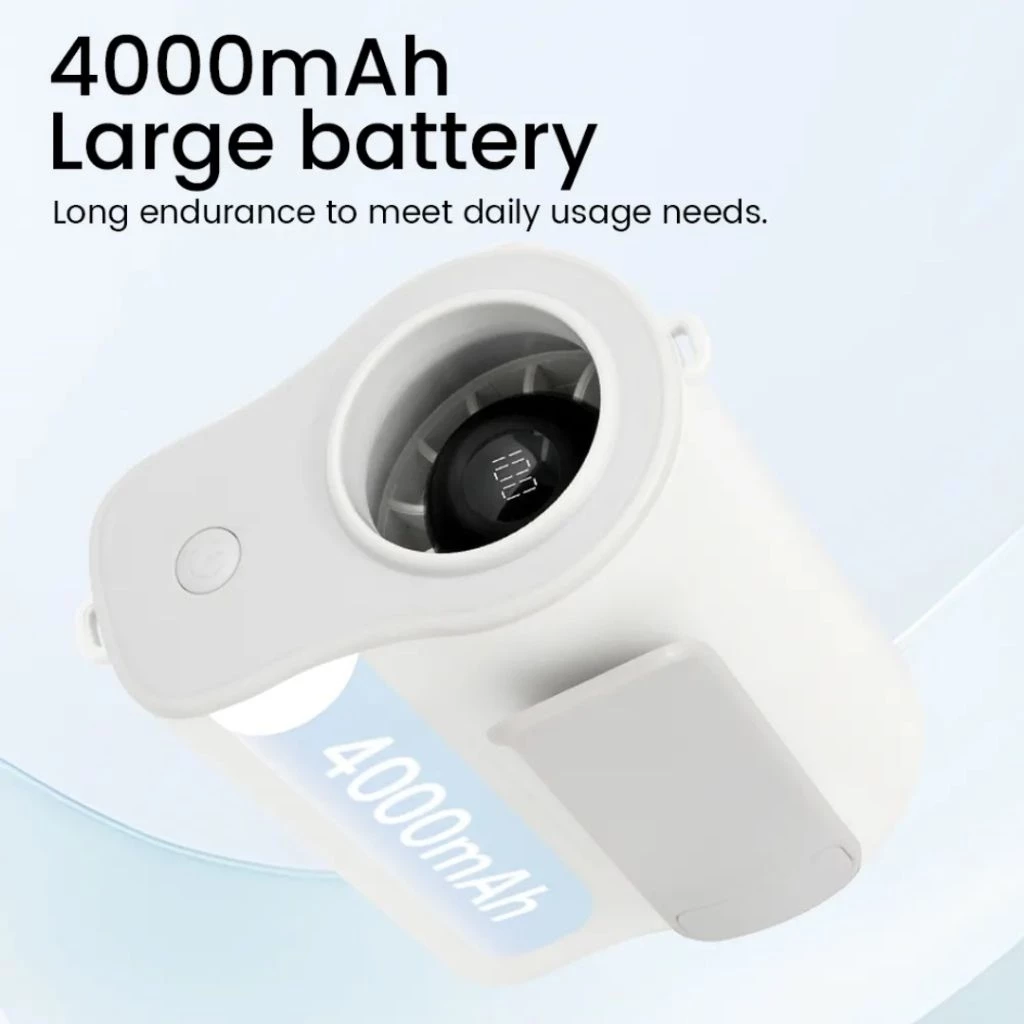 Quạt đeo hông đeo cổ TEKKIN TI-268 pin trâu 4000mah 100 tốc độ gió tiện lợi bh 3T