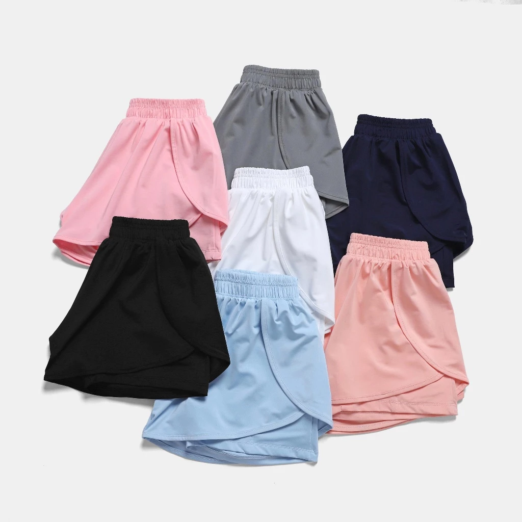 Quần Đùi Short Thể Thao Nữ Trơn 2 Lớp Có Túi Trong Tập Gym, Pickle Ball, Yoga Nữ thiết kế xẻ bầu