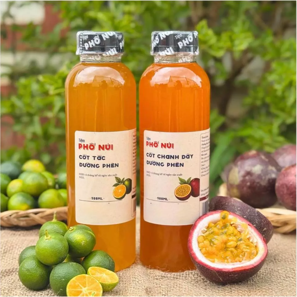 Combo 500ml Nước Cốt Chanh Dây + 500ml Nước Cốt Tắc - Tiệm Phố Núi