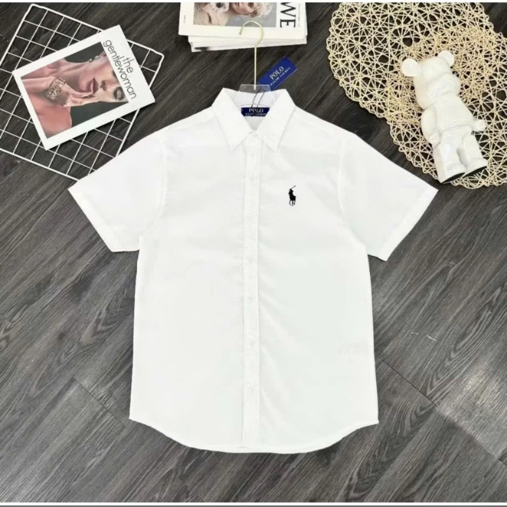 Áo Sơ Mi Nam Thêu Ngựa Chất Lụa Cotton Mềm Mịn Chống Nhăn Cao Cấp - Áo Sơ Mi Trắng Nam Thêu Ngựa Cao Cấp