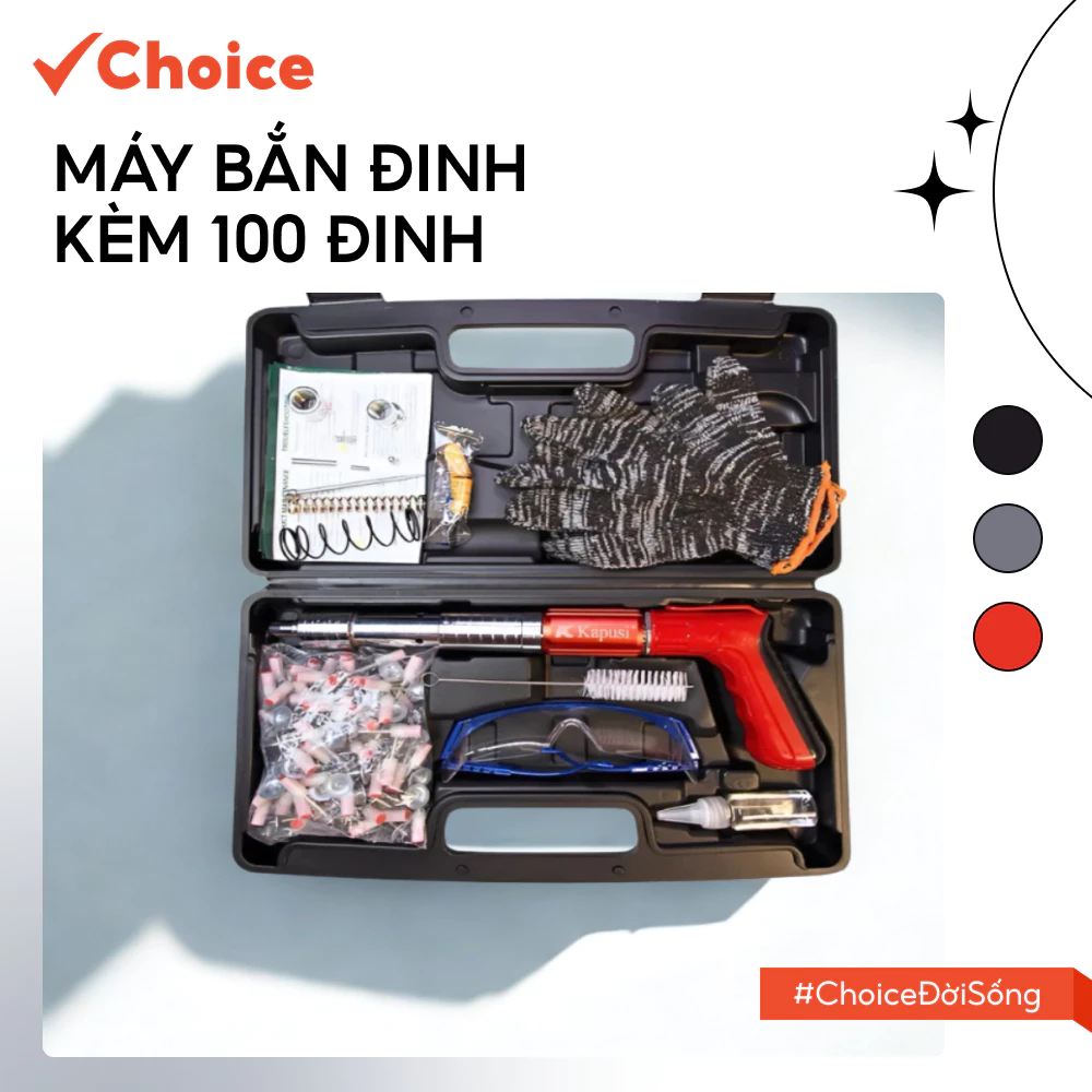 [Choice] Máy Bắn Đinh FS1-2213-167 Kèm 100 Đinh, Tiện Lợi, Dễ Sử Dụng