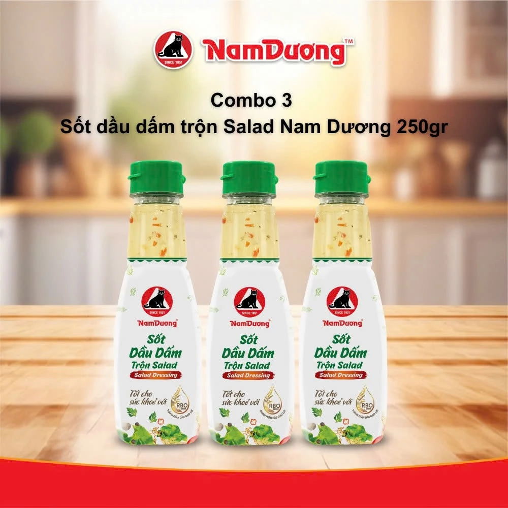 Combo 3/6 Sốt dầu dấm trộn Salad Nam Dương 250gr