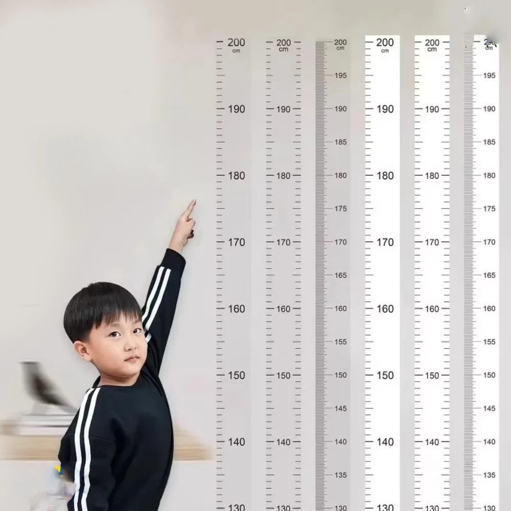Thước Đo Chiều Cao Dán Tường TRONG SUỐT 2m – Decal Đo Chiều Cao Cho Bé & Gia Đình, Dễ Dán, Dễ Ghi Chú, Dễ Tháo Rời