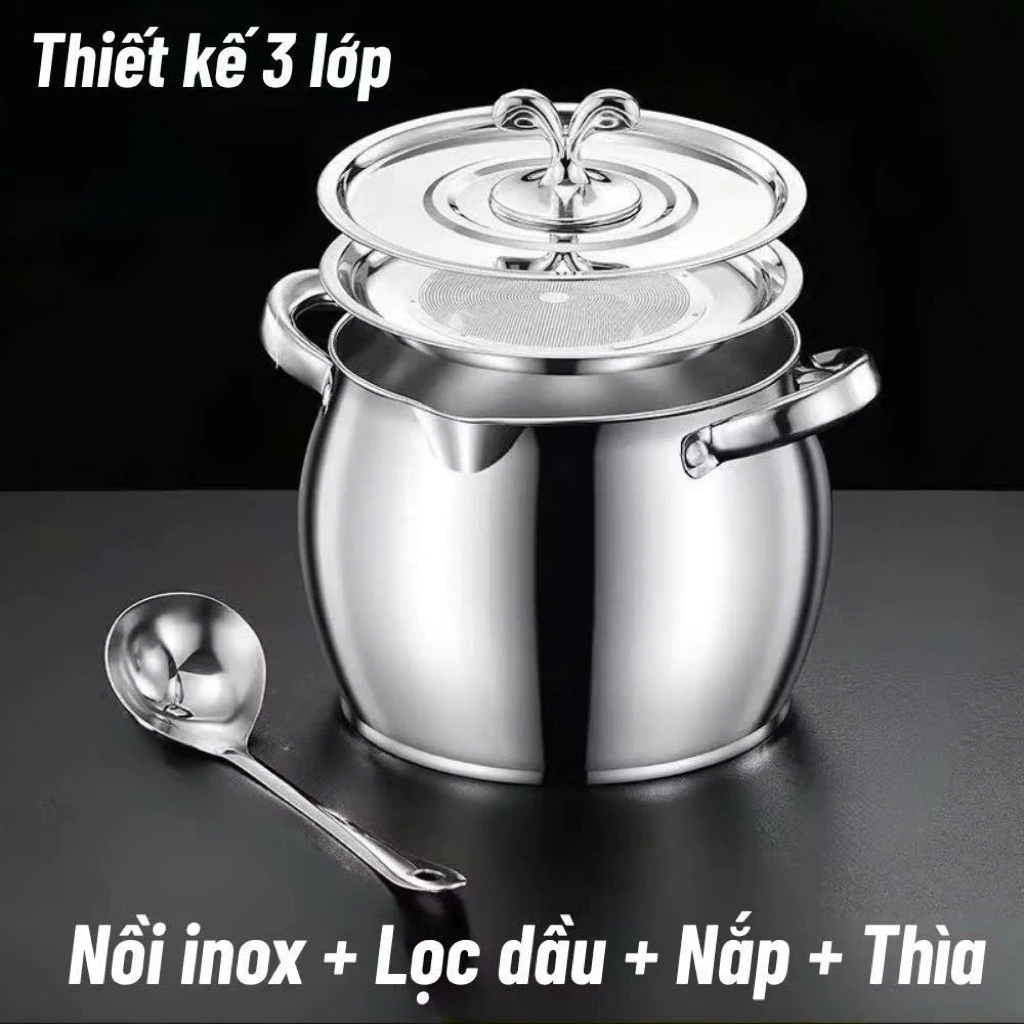 Hũ Đựng Inox 304 Tròn Đa Năng Không Gỉ, Nắp Đậy Size 1 - 3.5 Lít, Tay Cầm Tiện Lợi, Tích Trữ Thực Phẩm.