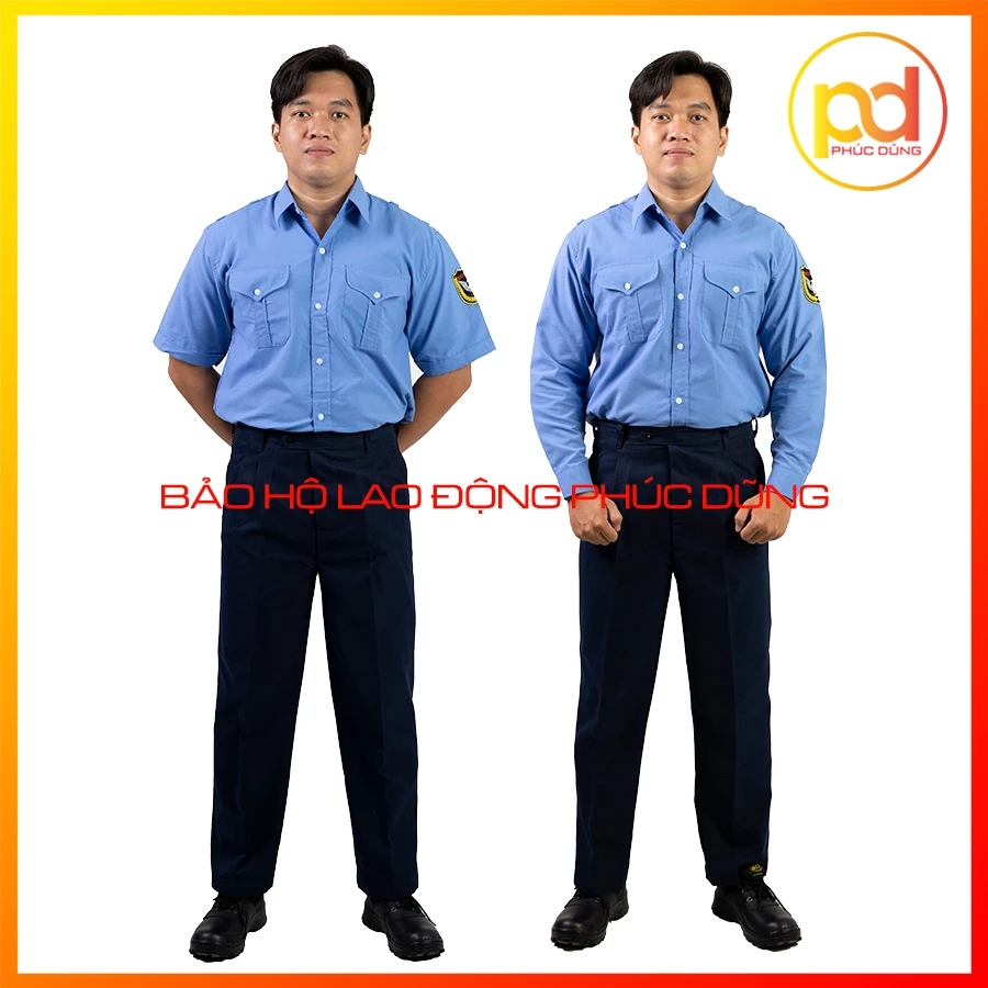 Bộ quần áo đồng phục bảo vệ MÀU XANH BIỂN chuyên nghiệp đẹp rẻ kate tốt thấm hút mồ