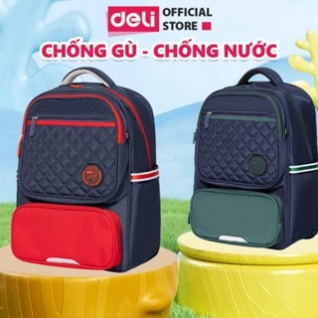 Balo Học Sinh Cấp 1 Cấp 2 Deli - Balo Chống Gù - Balo Đai Phản Quang - Dung Tích Chứa Lớn - Balo Chống Nước - CóĐệmLưng
