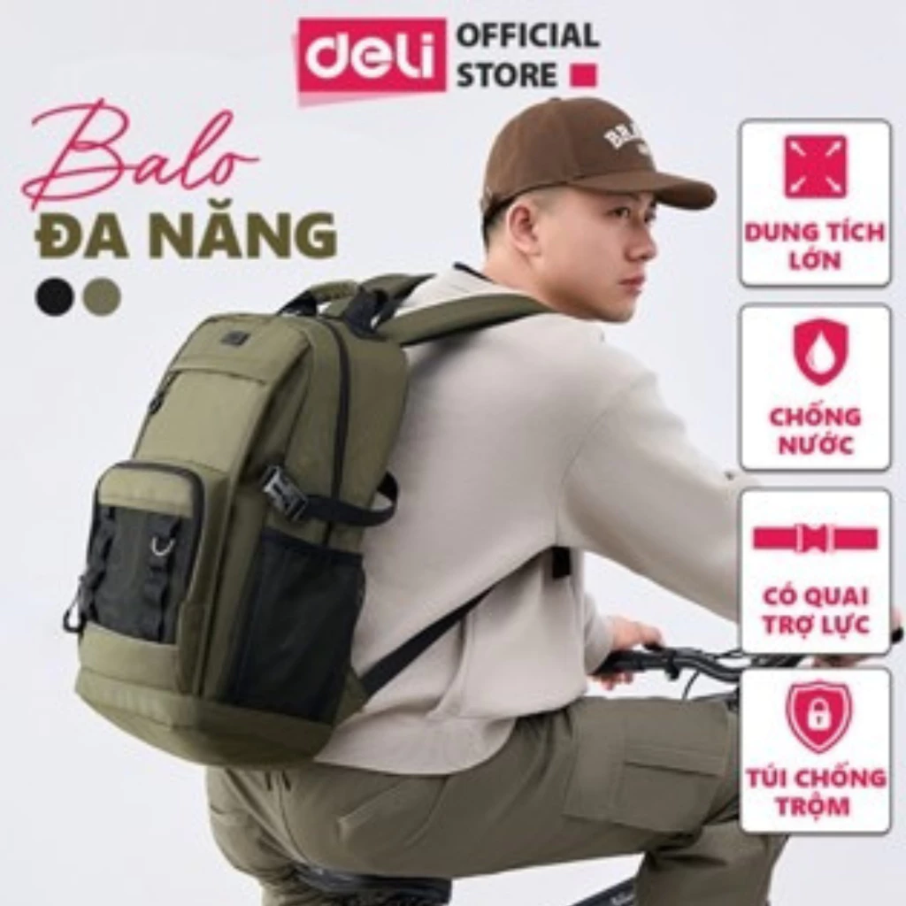Balo Học Sinh Cấp 3 Thể Thao Deli - Dung Tích Chứa Lớn - Balo Học Sinh - Đa Năng - Balo Chống Nước - Balo thời trang
