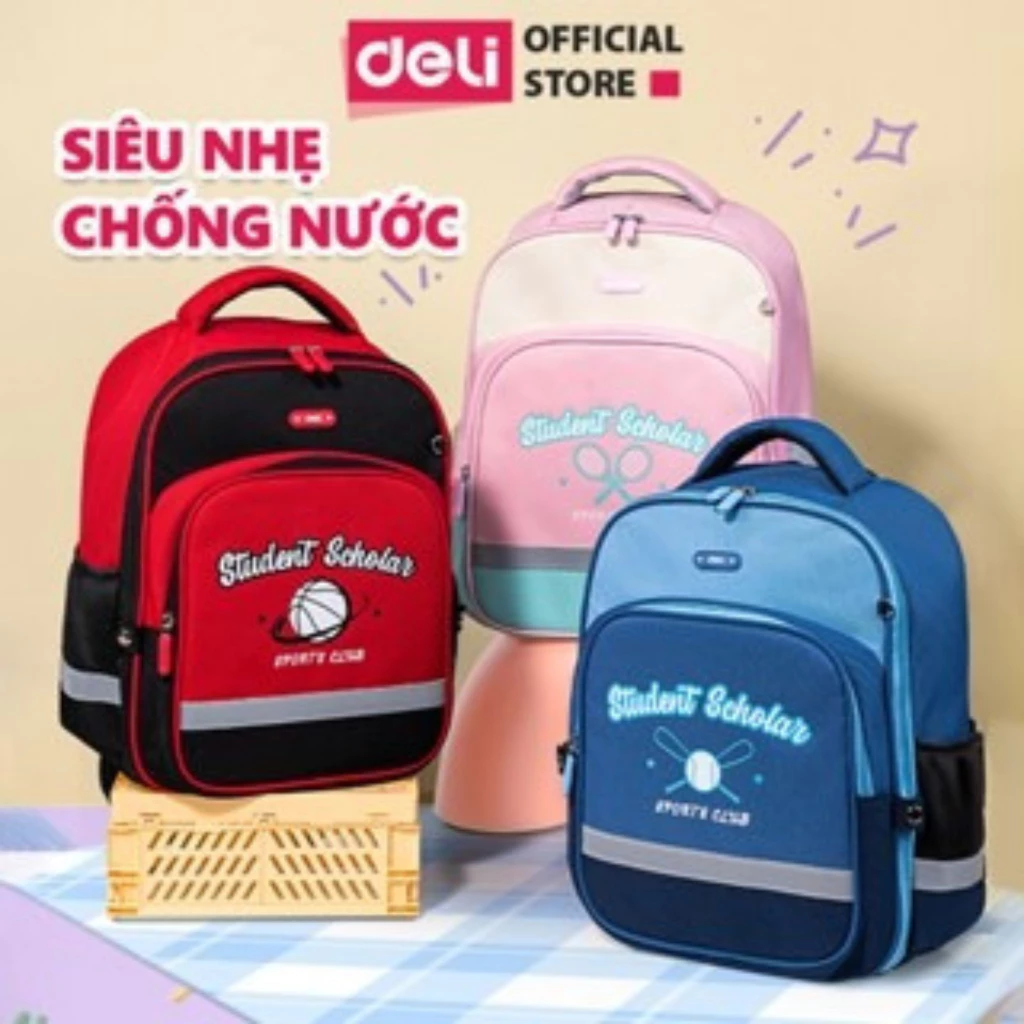 Balo Học Sinh Cấp 1 Cho Bé Deli - Balo Chống Gù - Balo Đai Phản Quang - Dung Tích Chứa Lớn - Balo Chống Nước