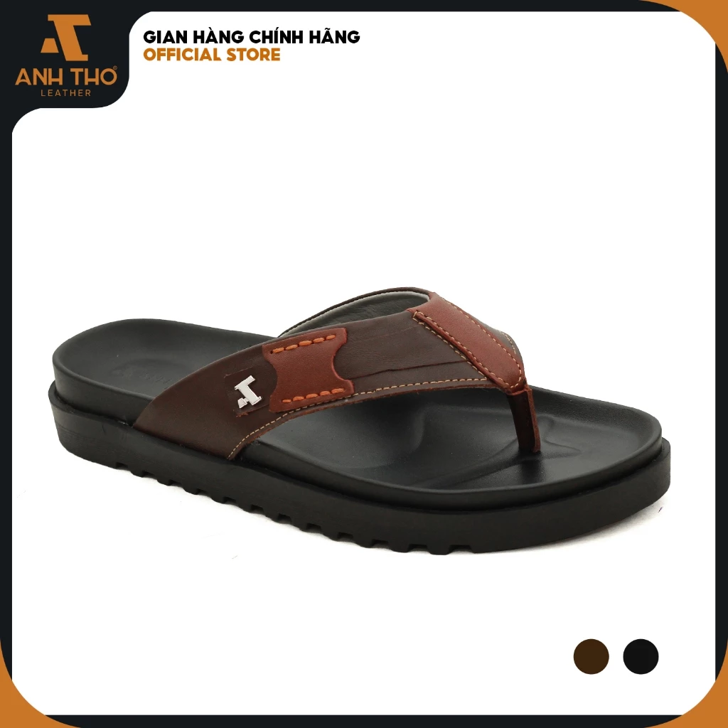 Dép kẹp, dép xỏ ngón da bò MLF04, đế cao su công thái học ôm chân, da Nappa, Anh Thơ Leather