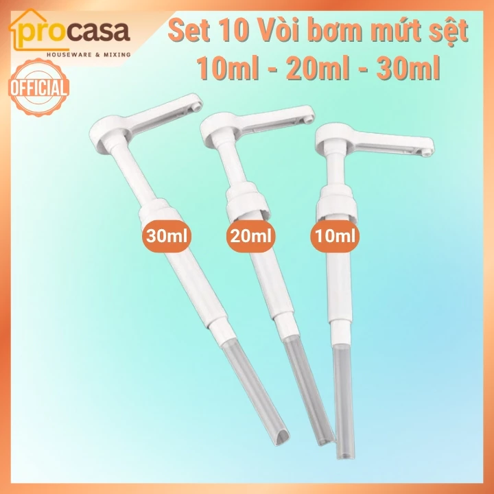 SET 5 vòi - combo 10 vòi bơm mứt sệt - mứt hạt 10cc - 20cc - 30cc (10ml - 20ml - 30ml)