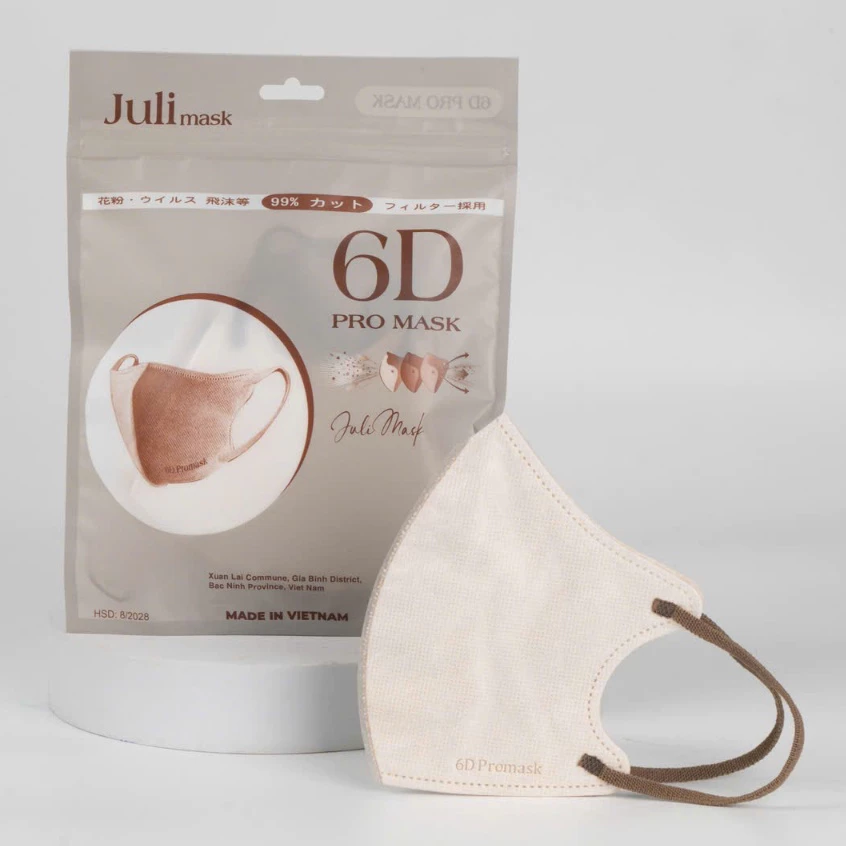 Combo 100c tặng 20 chiếc khẩu trang 6D Juli mask chính hãng, 3 lớp kháng khuẩn ngắn bụi mịn