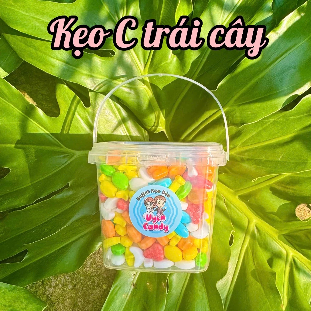 Kẹo C Trái Cây Mix Vị, Vị Ngọt Nhẹ Dễ Ăn, Shop Đóng Xô Siêu Xinh, Kẹo Tuổi Thơ