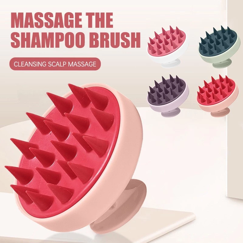 Bàn chải dầu gội silicon mềm làm sạch và loại bỏ gàu, massage da đầu và giảm ngứa