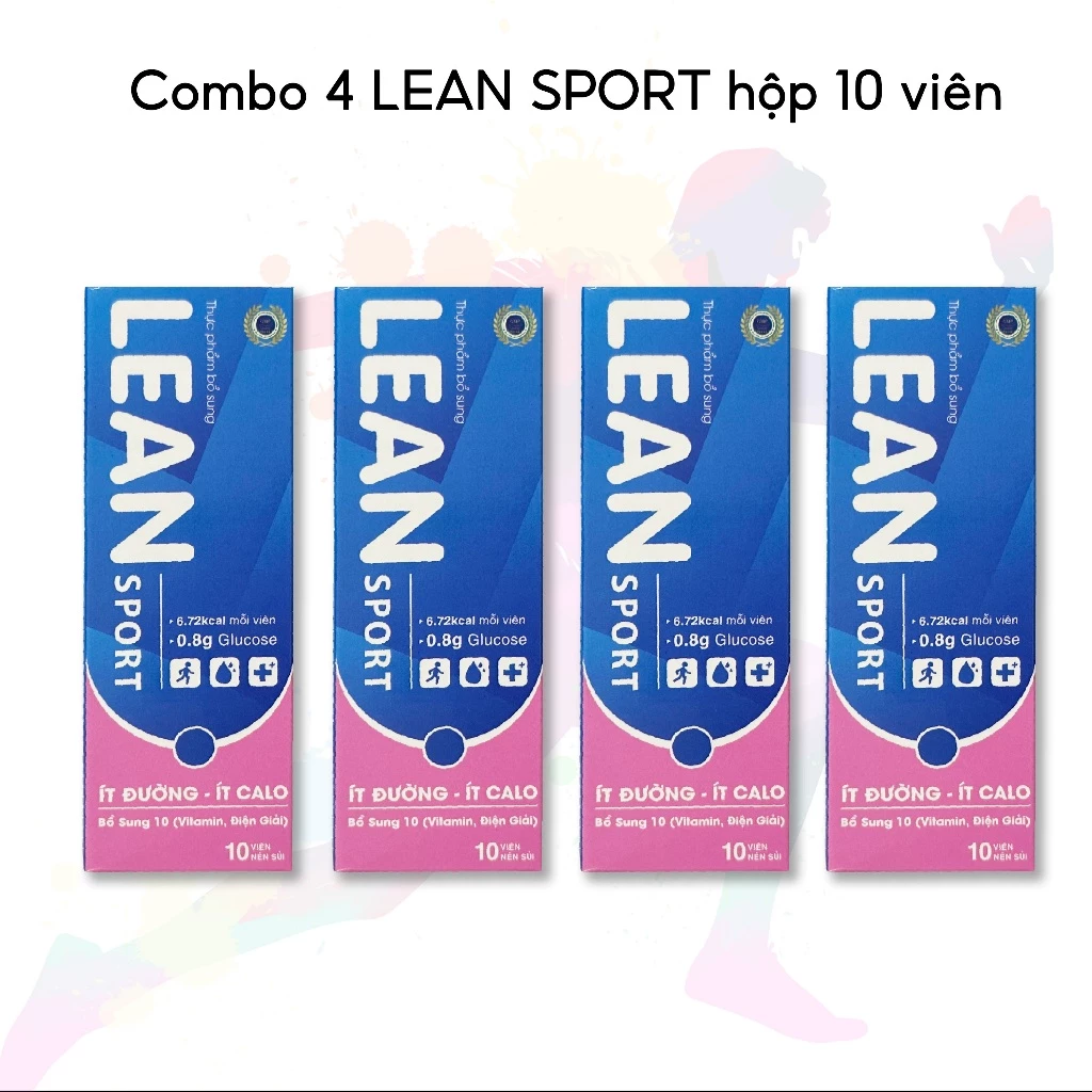 Combo 4 hộp Viên Sủi Bổ Sung Điện Giải Thể Thao Lean Sport Bù Nước và tăng lực thể thao