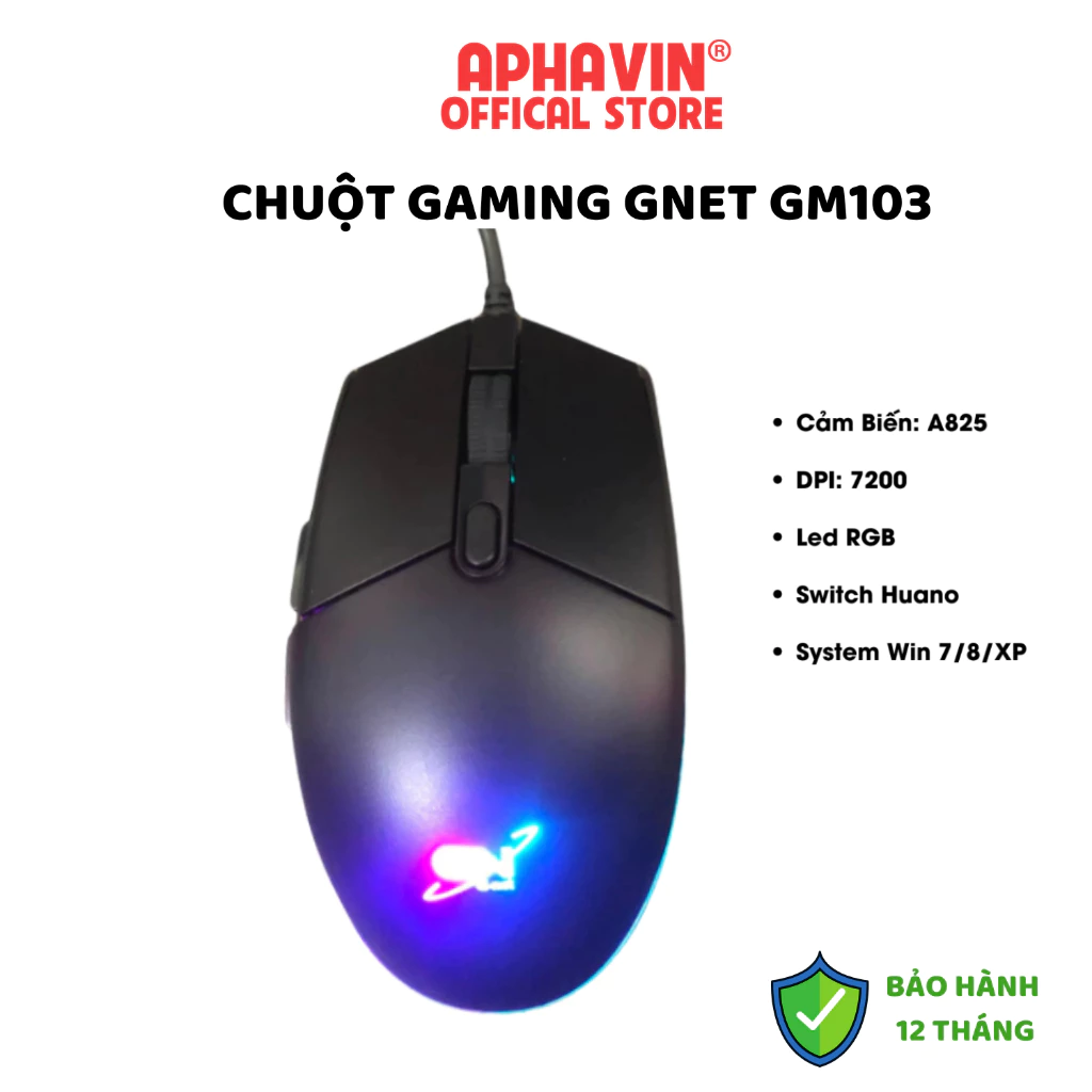 CHUỘT GAMING G-NET GM103 USB RGB - Chính Hãng Bảo Hành 2 Năm