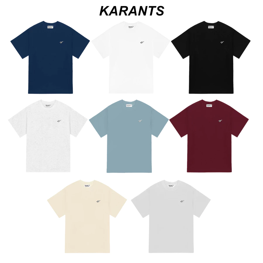 Áo Thun Trơn Logo Kim Loại Karants Cotton 260gsm Premium Form Oversize Nam Nữ Unisex Menswear Hot Trend 2025 - KR212