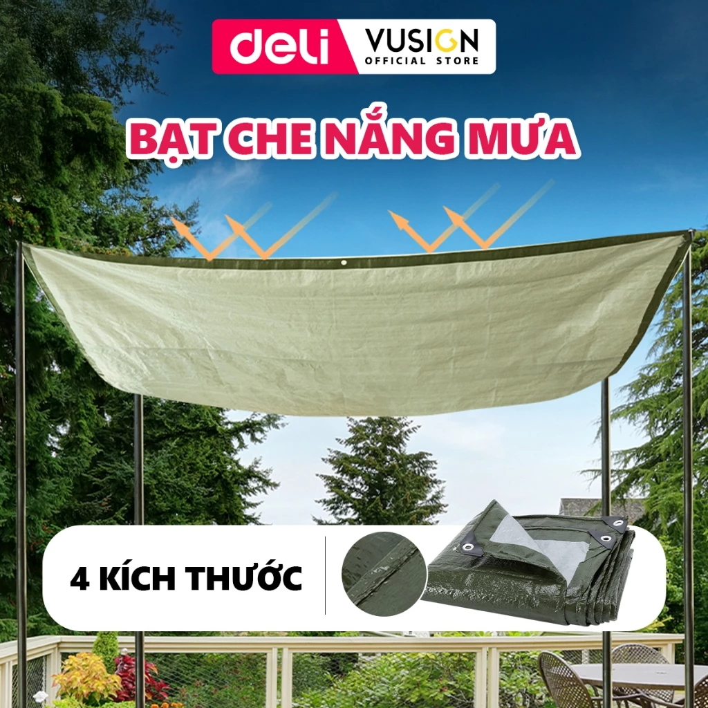[SIÊU BỀN] Bạt che nắng mưa dày dặn DELI  - Chống nước kháng UV, may viền, đa năng